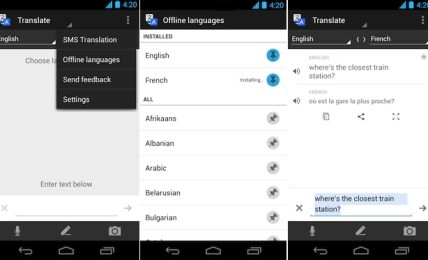 Google includes translation option, interprets Android