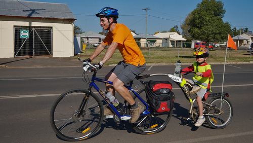 A tag-along is a brilliant way to get small children involved in cycling for longer distances.