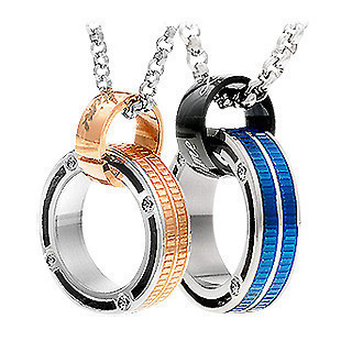 GTMCN011-Romantic ring couple necklace birthday gift for him and her