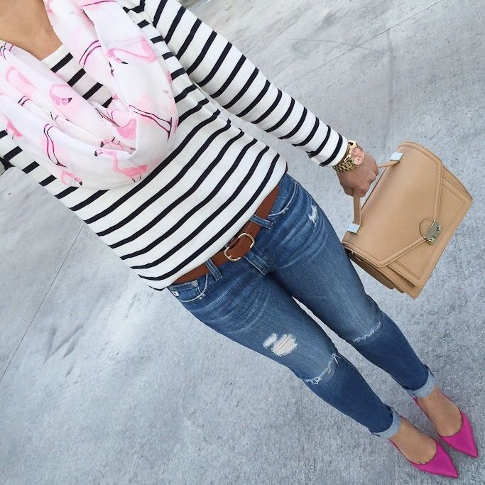 Try Out Trendy Stripped Shoes On Slim Fit Shirt In This Spring Season